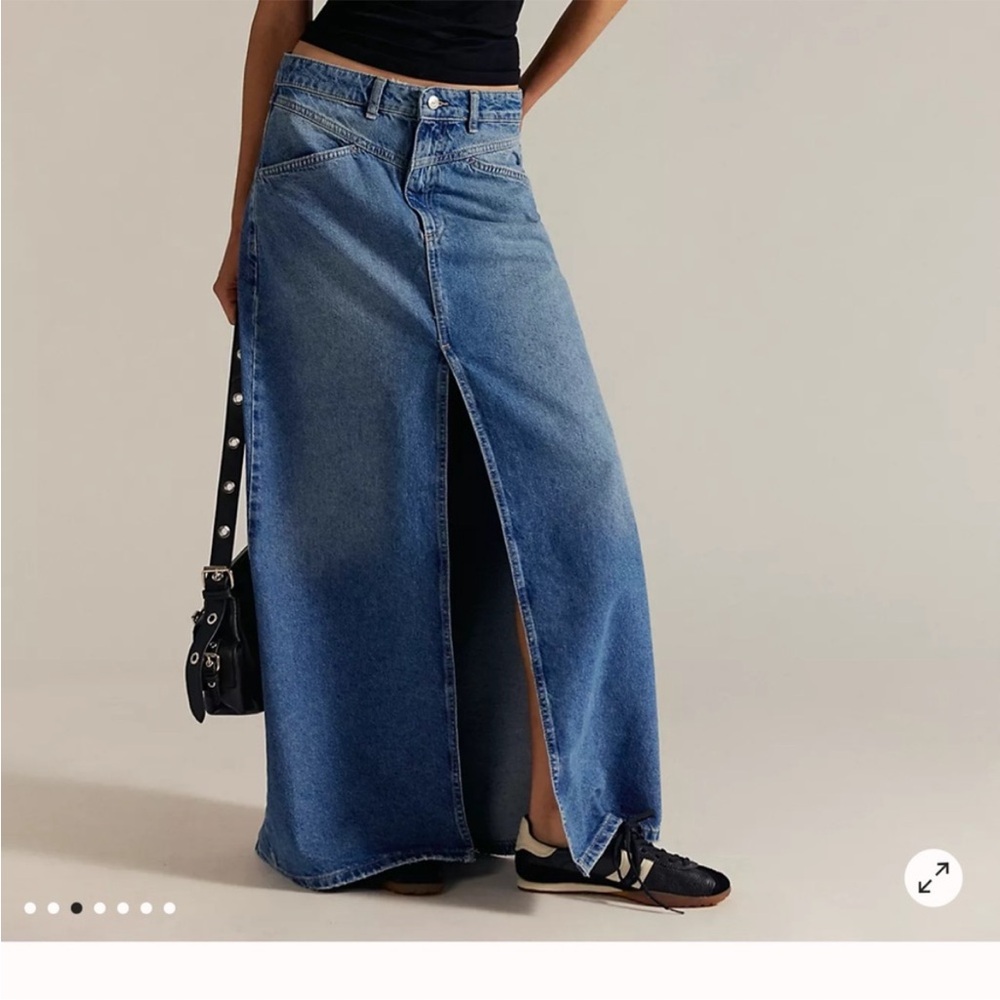 NWT We The Free Come As You Are Sapphire with slit denim skirt! Sz 10